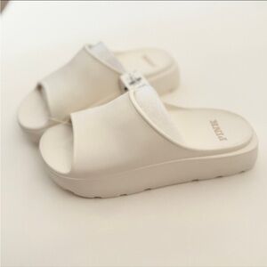 PINK Victoria's Secret Women's Cream Slide Sandals